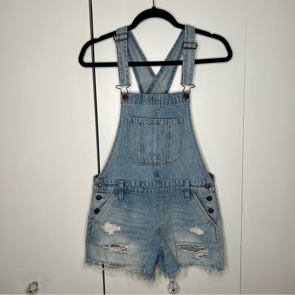 Abercrombie & Fitch Denim Distressed Overalls